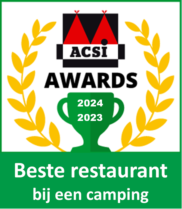 Beste restaurant bij een camping, tweevoudig winnaar  ACSI Award