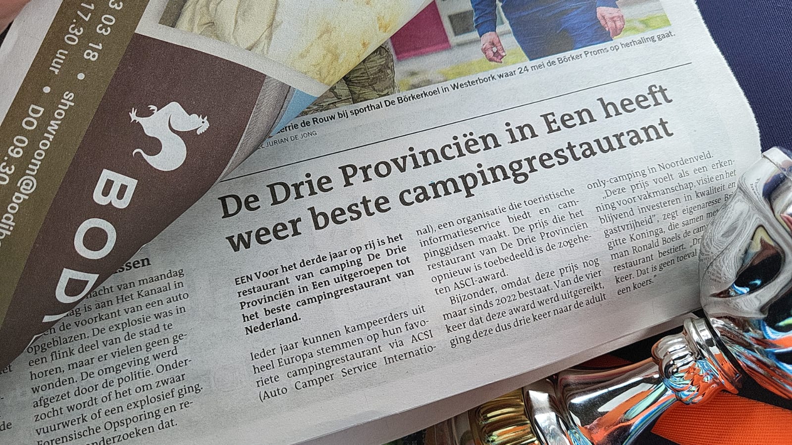 Dagblad van het Noorden Hattrick voor De Drie Provinciën in Een West: opnieuw uitgeroepen tot beste campingrestaurant van Nederlandcampingrestaurant van Nederland